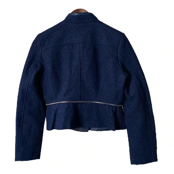 IMAN Women Platinum Rock The Runaway Transformer Wool Blend Navy Coat Size Small - Picture 8 of 15